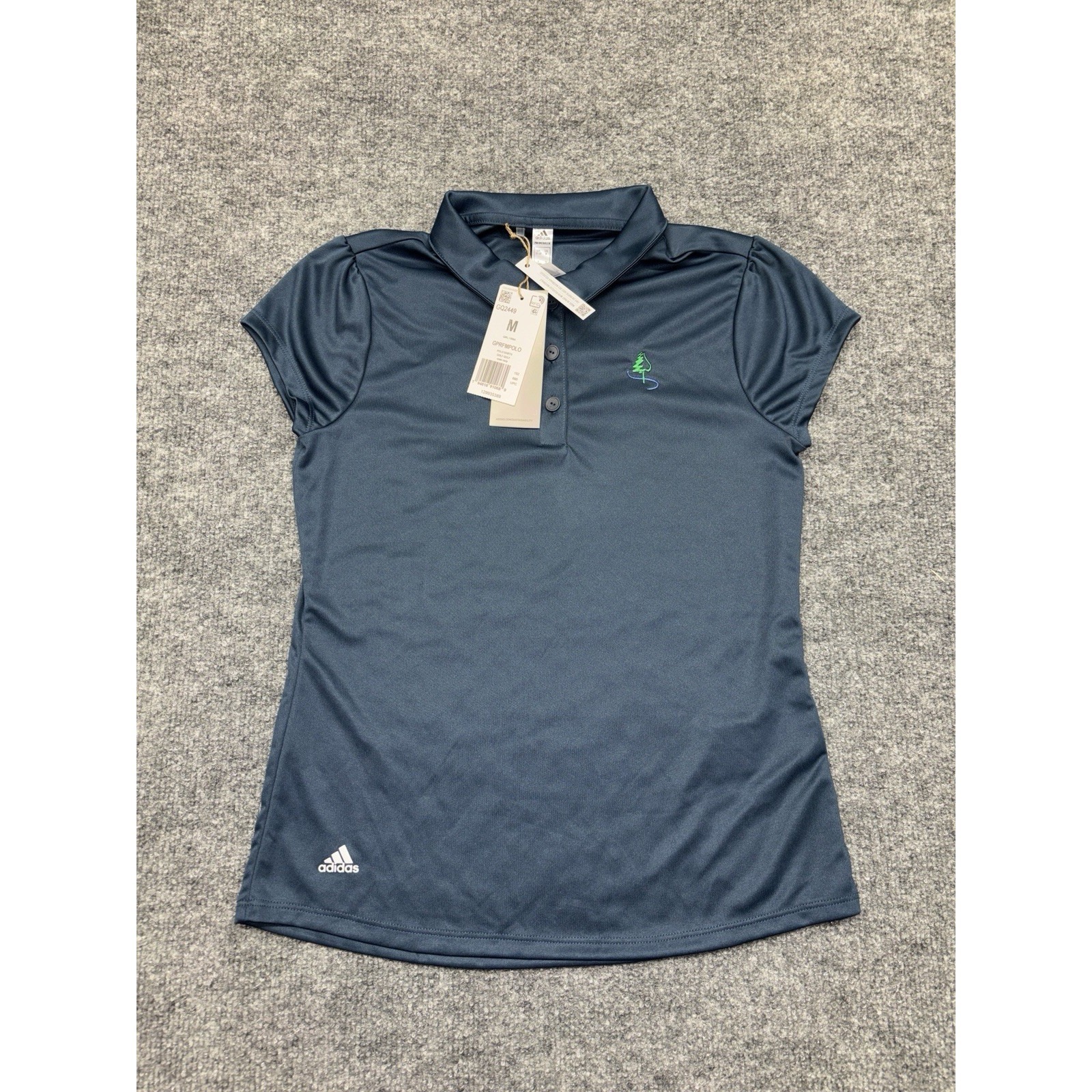 Adidas Girls Primegreen Golf Polo Shirt Crew Navy Youth Medium Gq2449 Nwt